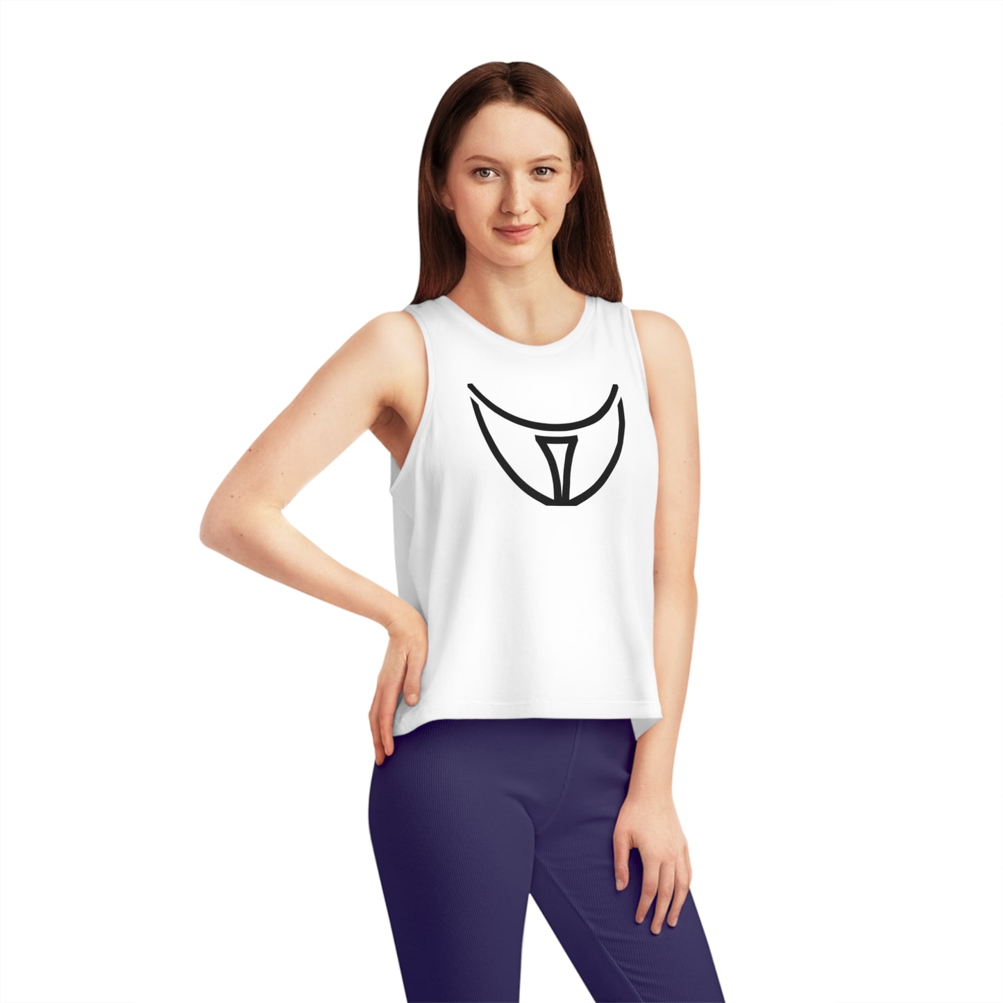 Women's Dancer 100% Organic Cotton Cropped Tank Top (Design 21)