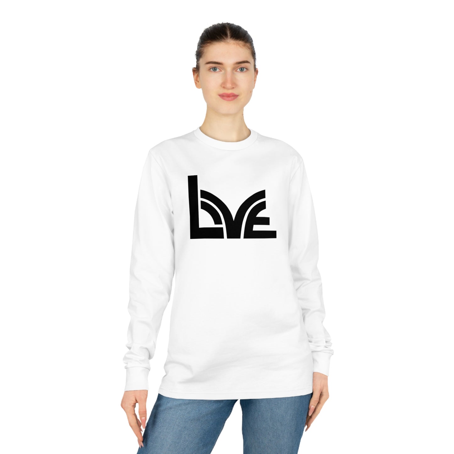 Unisex Shifts Dry 100% Organic Cotton Long Sleeve T-shirt (Love)