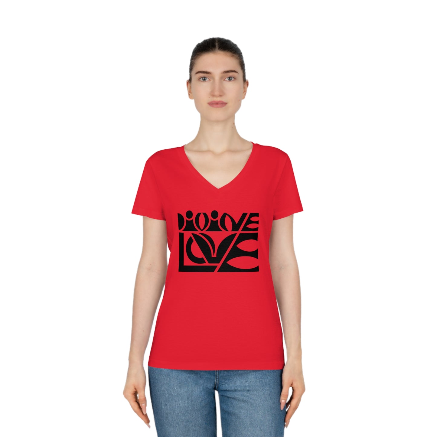 Women's Evoker 100% Organic Cotton V-Neck T-Shirt (Divine Love)