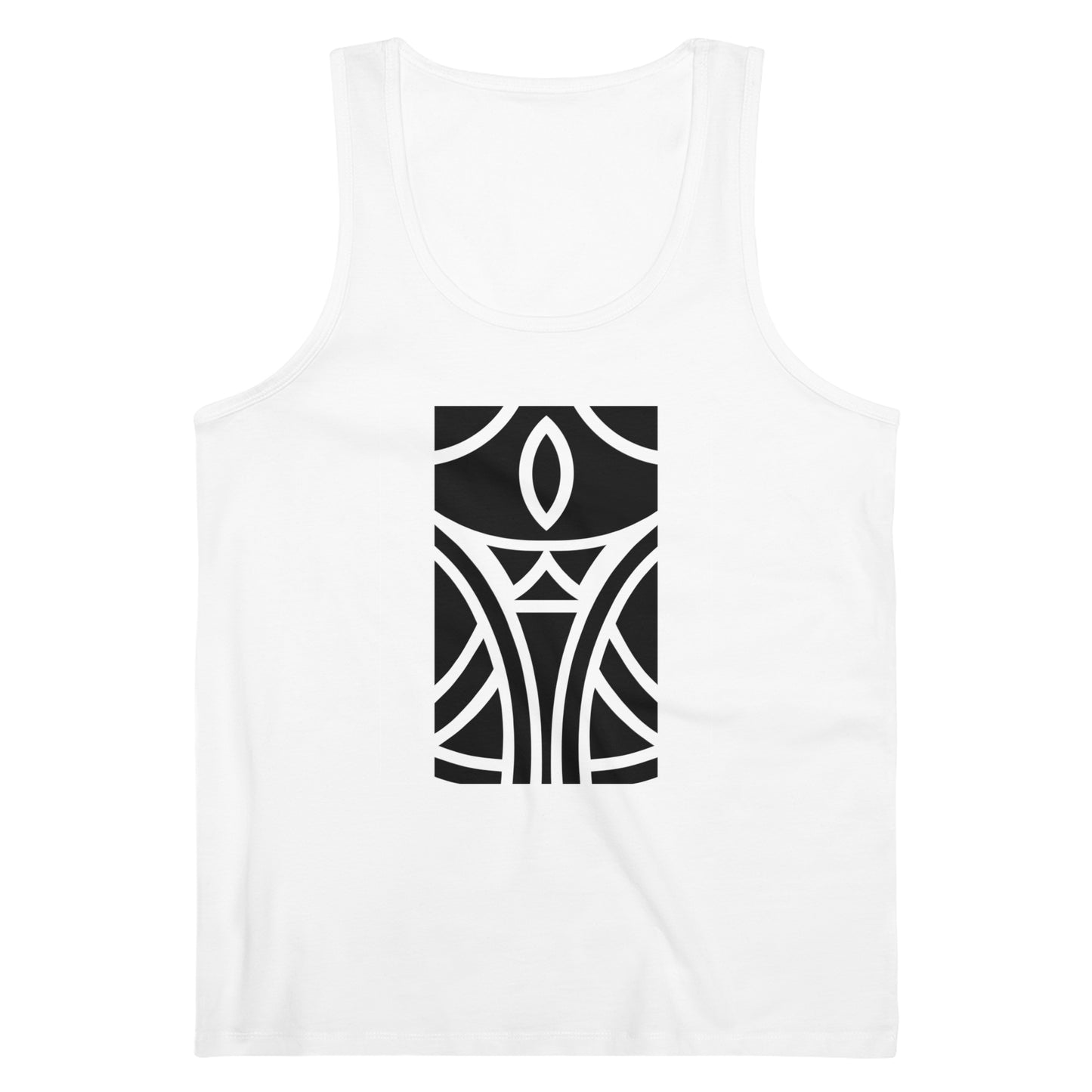 Men's Specter 100% Organic Cotton White Tank Top (Design 12)