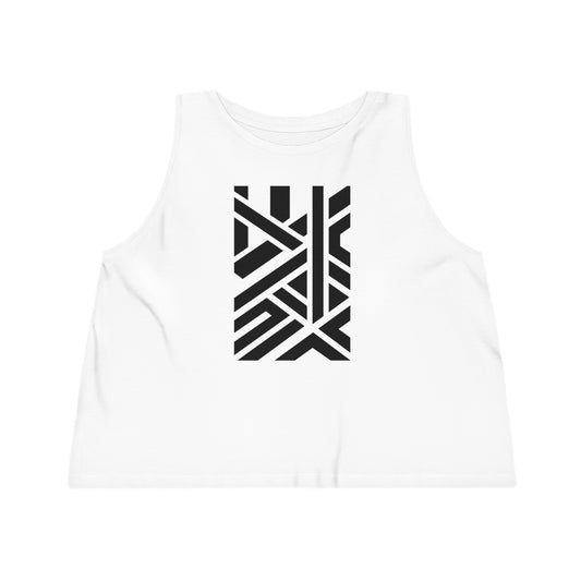 Women's Dancer 100% Organic Cotton Cropped Tank Top (Design 7)