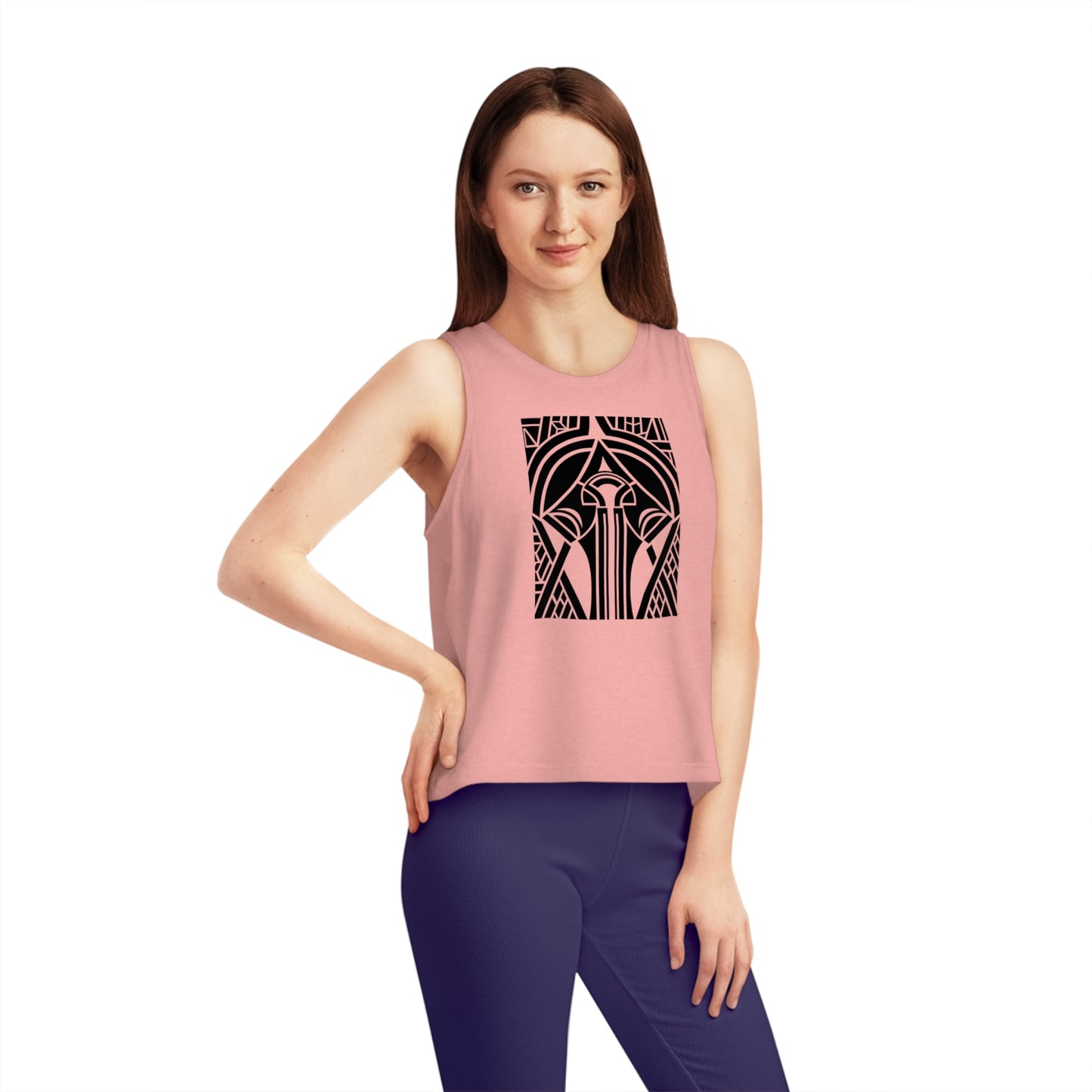 Women's Dancer 100% Organic Cotton Cropped Tank Top (Design 25[2])