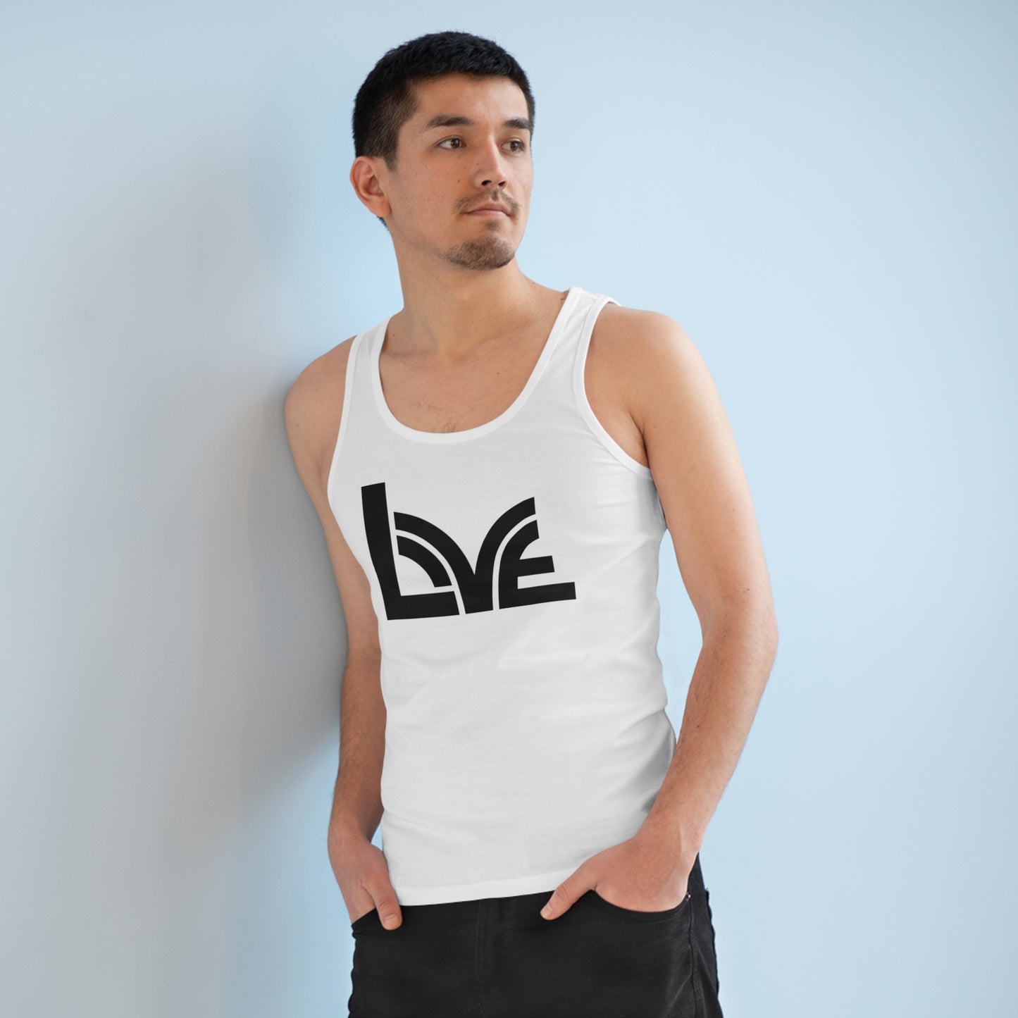 Men's Specter 100% Organic Cotton White Tank Top (Love)