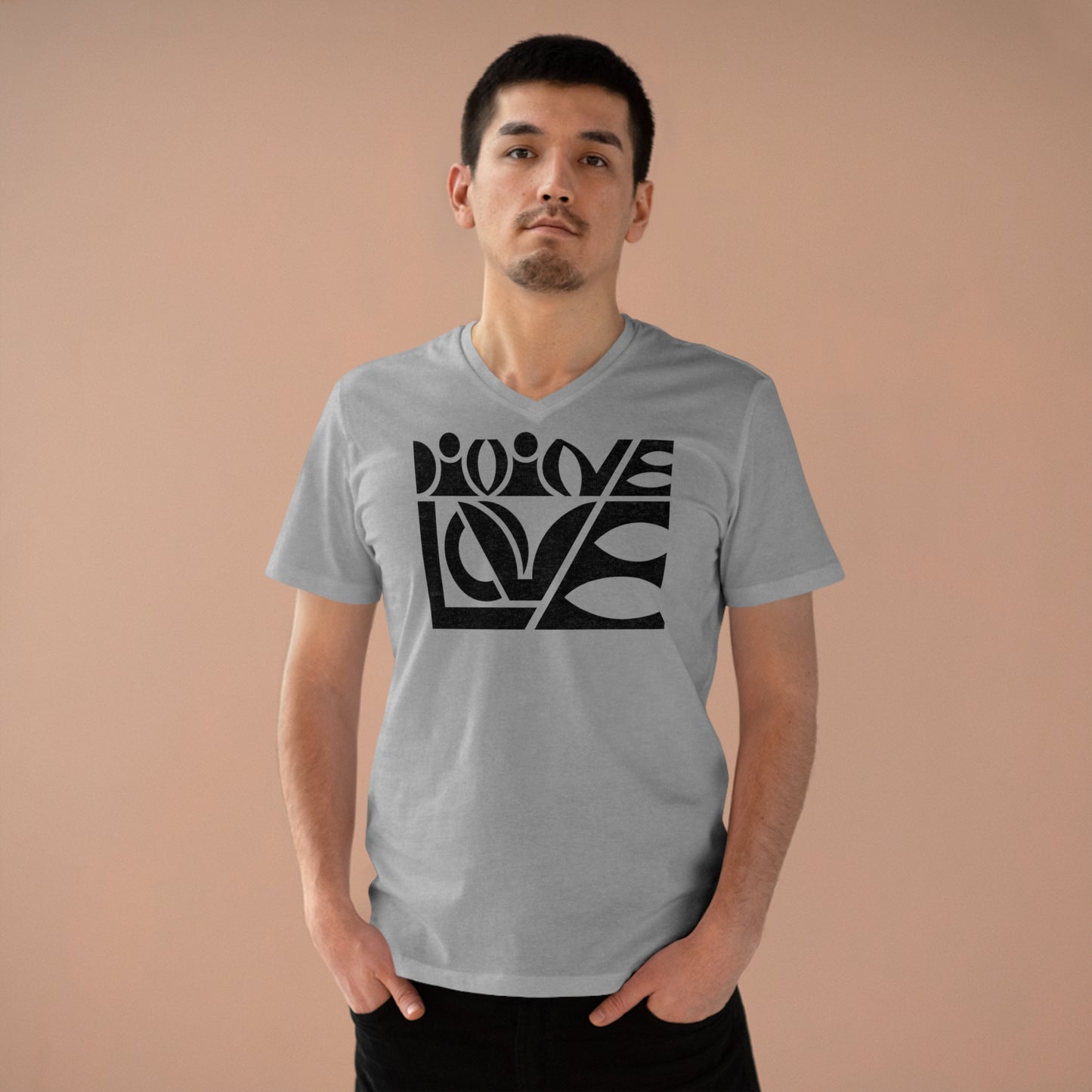 Men’s Presenter 100% Organic Cotton V-neck T-Shirt (Divine Love)