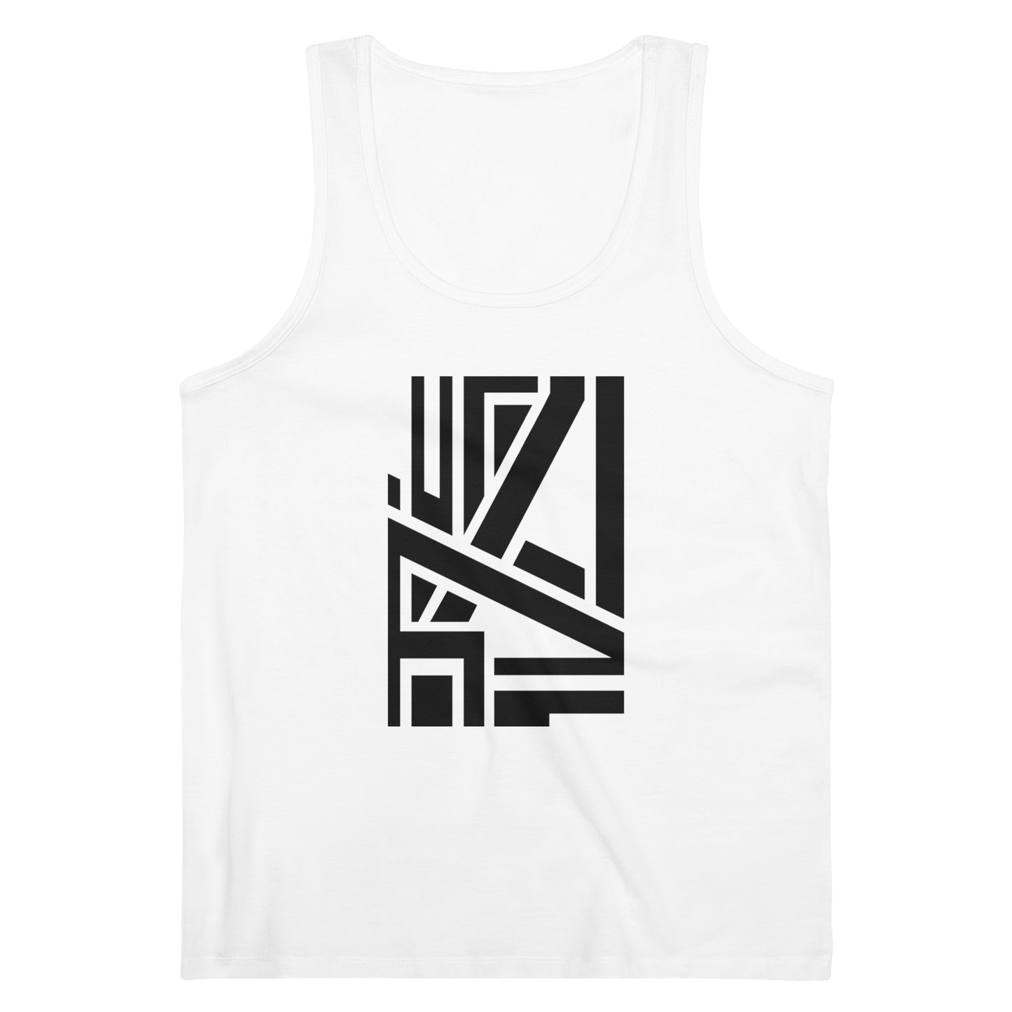 Men's Specter 100% Organic Cotton White Tank Top (Design 22)