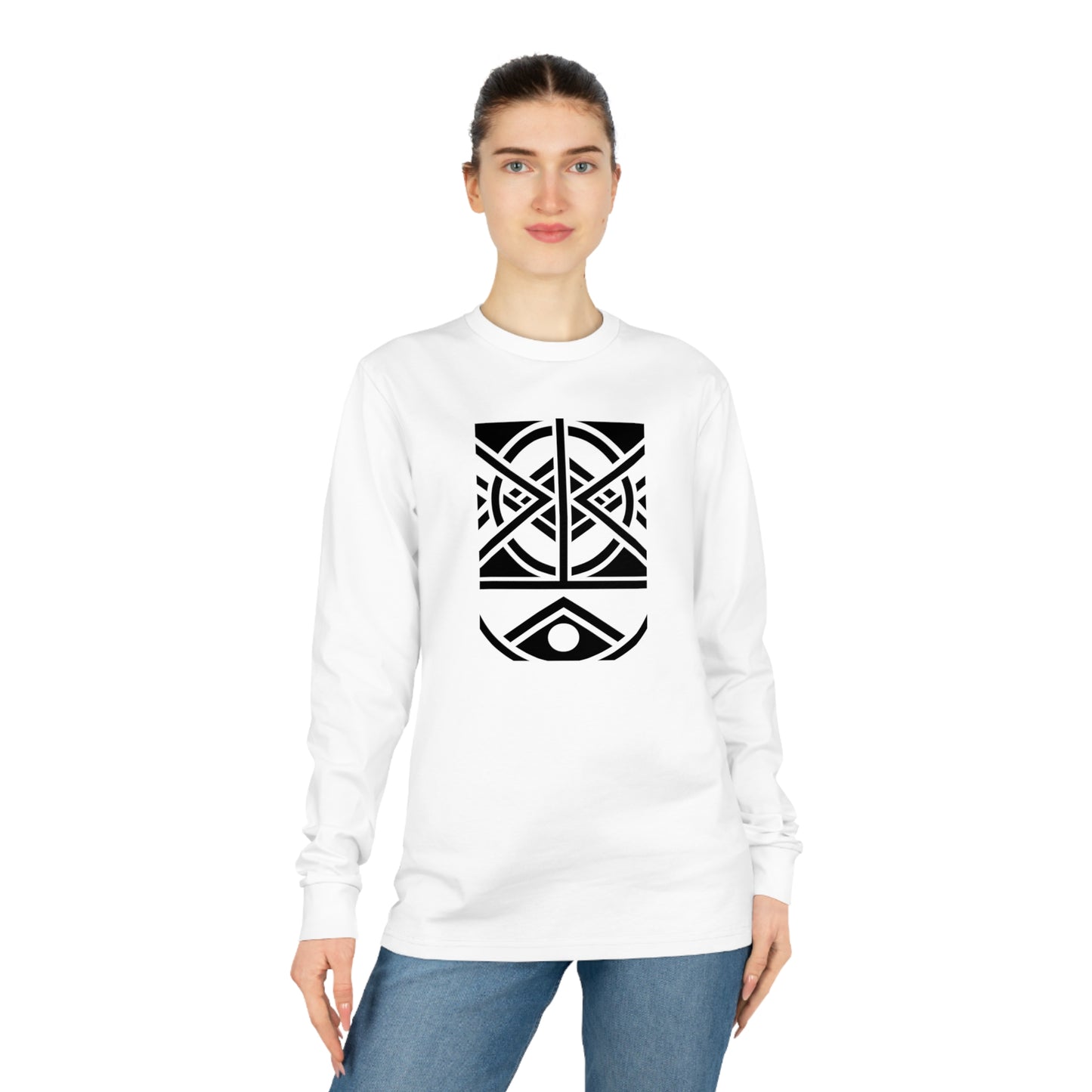 Unisex Shifts Dry 100% Organic Cotton Long Sleeve T-shirt (Design 1)