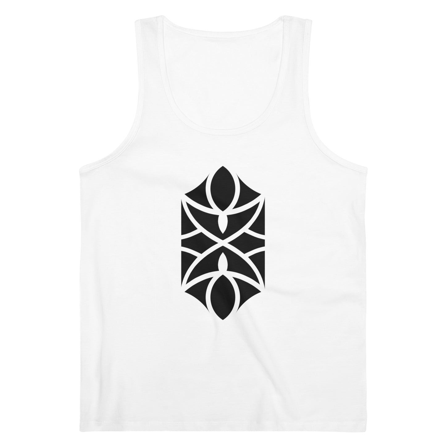 Men's Specter 100% Organic Cotton White Tank Top (Design 18)