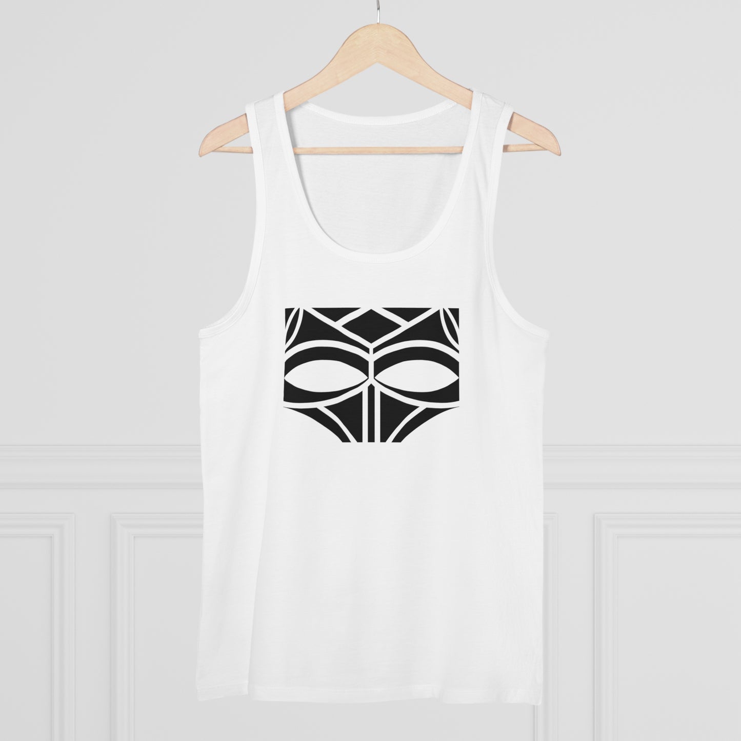 Men's Specter 100% Organic Cotton White Tank Top (Design 3)