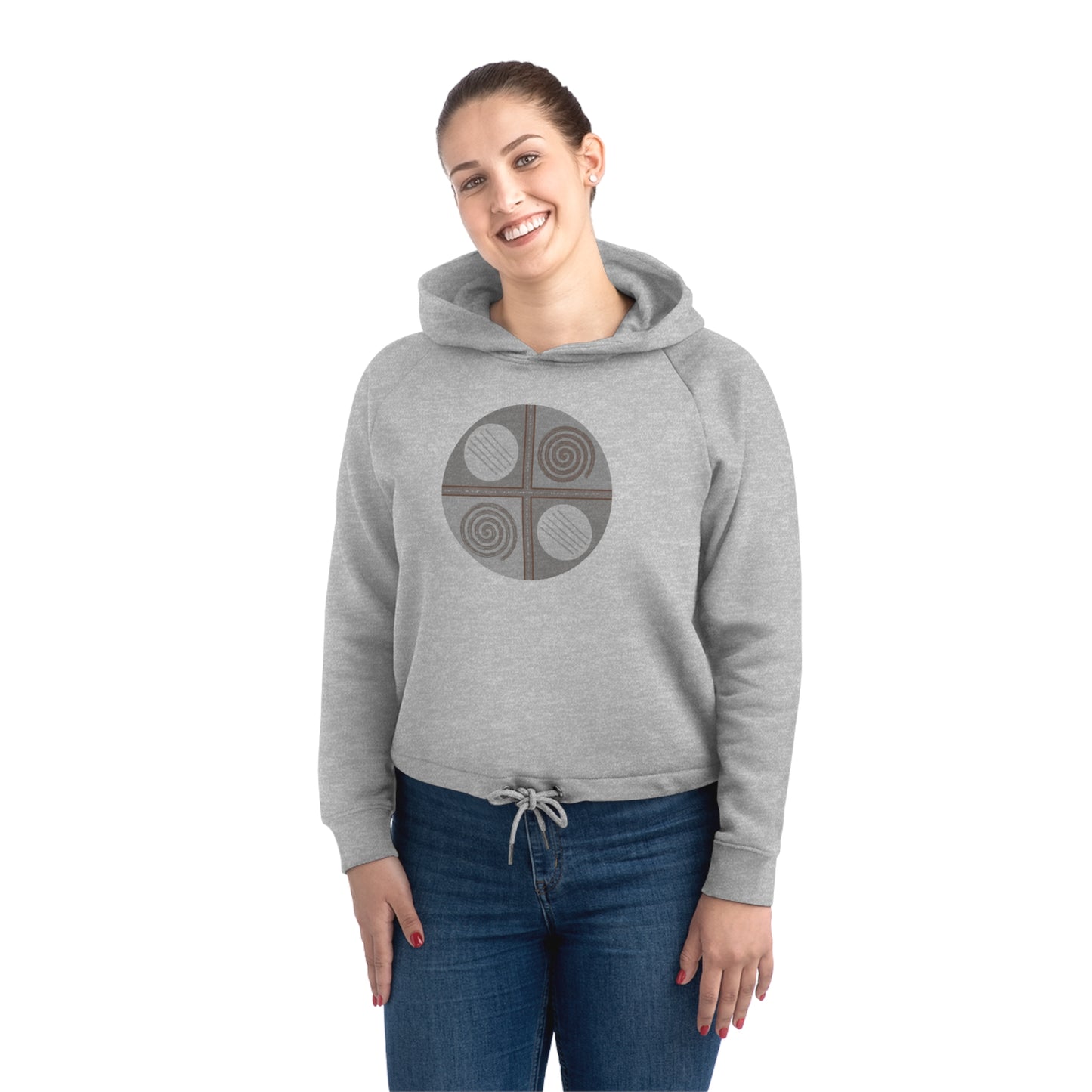 Women's Bower 85% Organic Cotton Cropped Hoodie (Design 15)