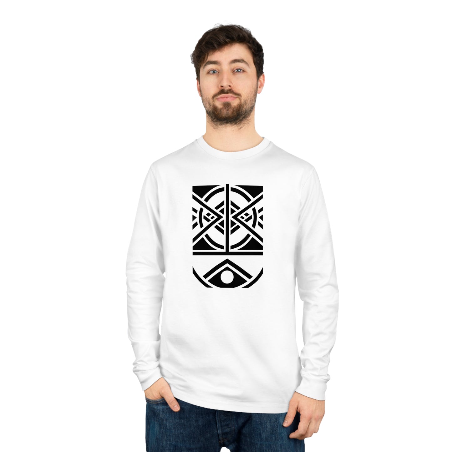 Unisex Shifts Dry 100% Organic Cotton Long Sleeve T-shirt (Design 1)