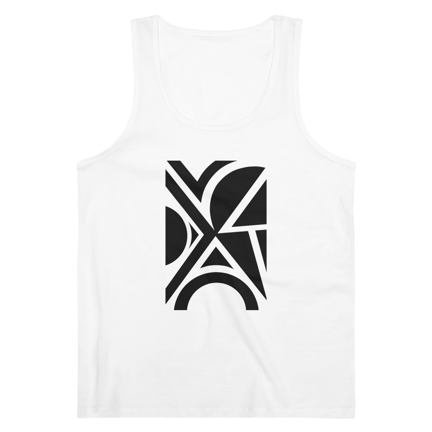 Men's Specter 100% Organic Cotton White Tank Top (Design 5)