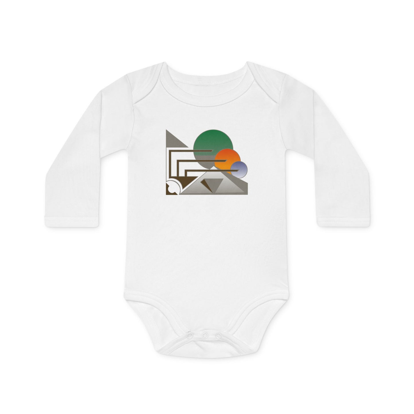 100% Organic Cotton Long-Sleeve Baby Bodysuit (Design 13)