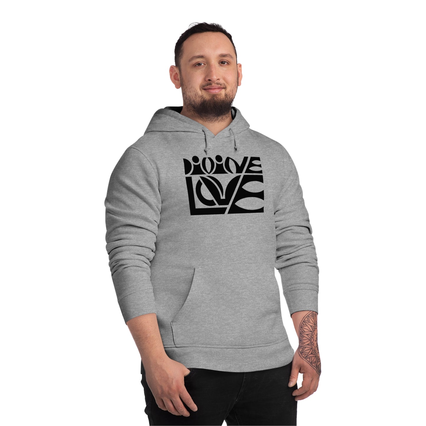 Unisex Drummer Hoodie (85% Organic Cotton and 15% Recycled Polyester) - Divine Love