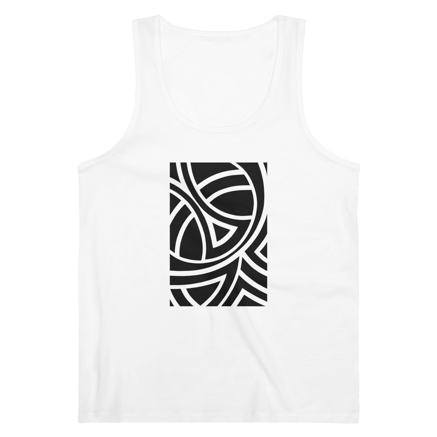 Men's Specter 100% Organic Cotton White Tank Top (Design 4)