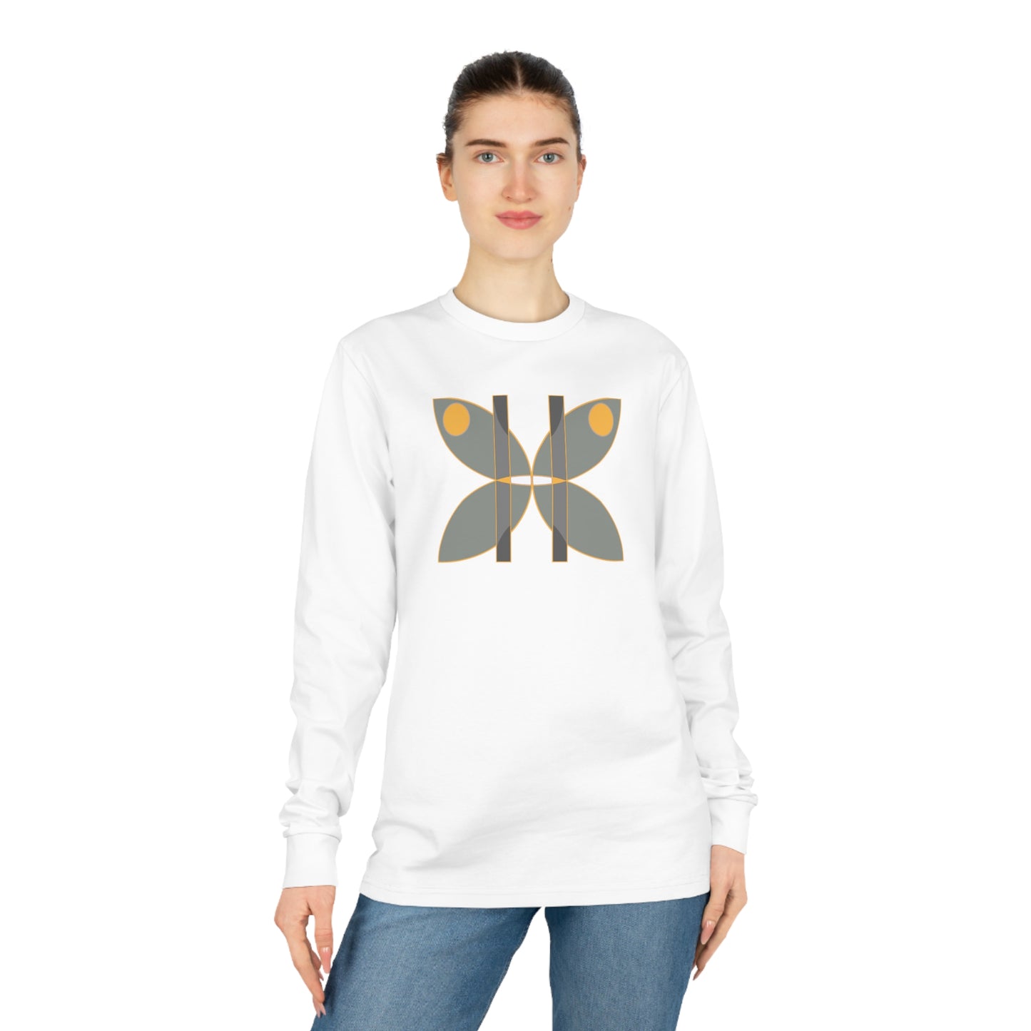 Unisex Shifts Dry 100% Organic Cotton Long Sleeve T-shirt (Design 14)