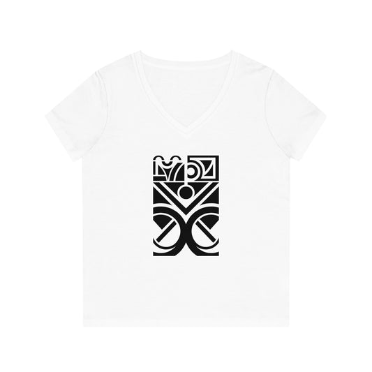 Women's Evoker 100% Organic Cotton V-Neck T-Shirt (Design 27)