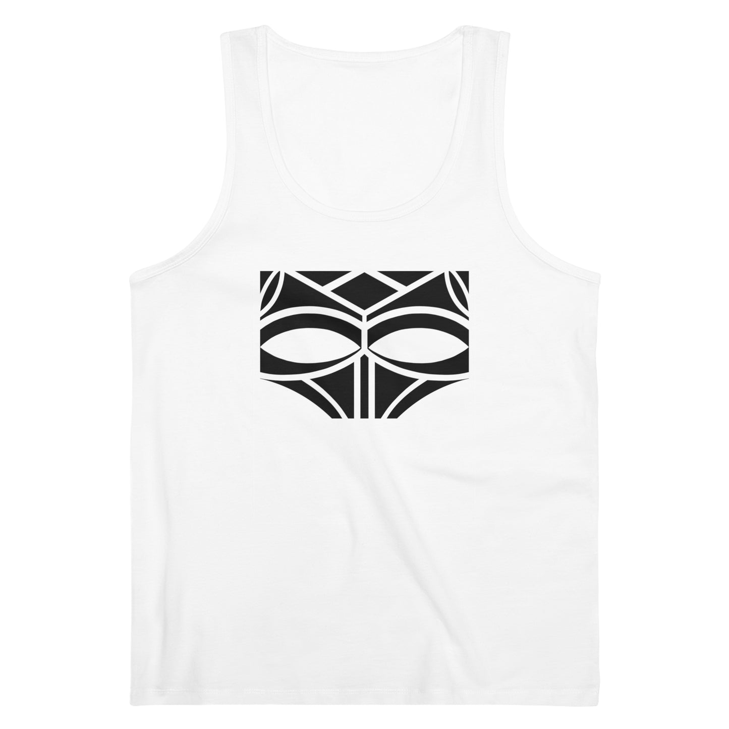 Men's Specter 100% Organic Cotton White Tank Top (Design 3)