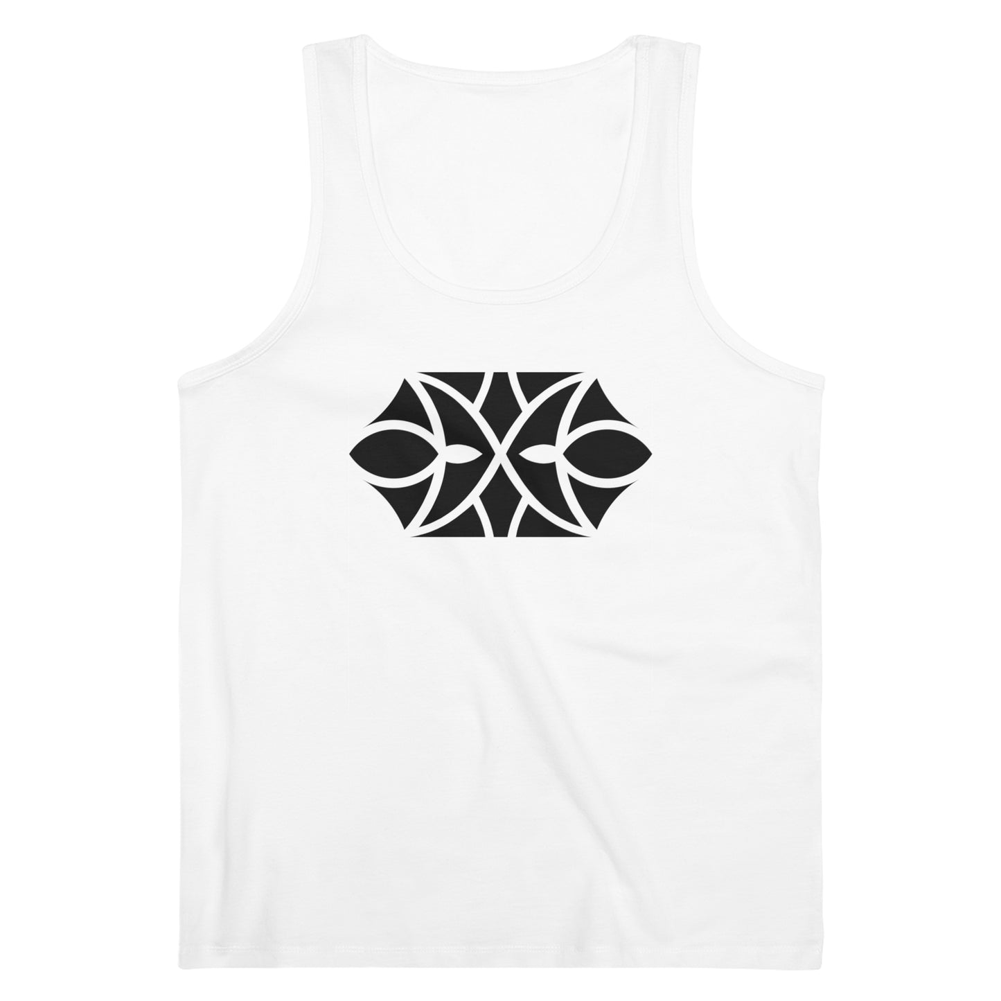 Men's Specter 100% Organic Cotton White Tank Top (Design 18[2])