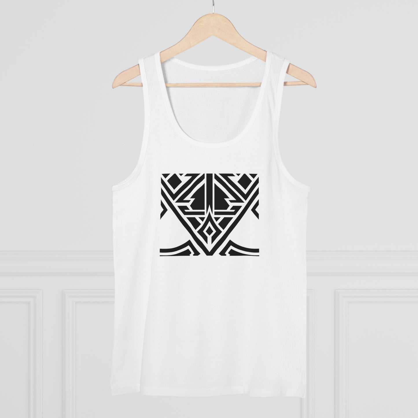 Men's Specter 100% Organic Cotton White Tank Top (Design 20)