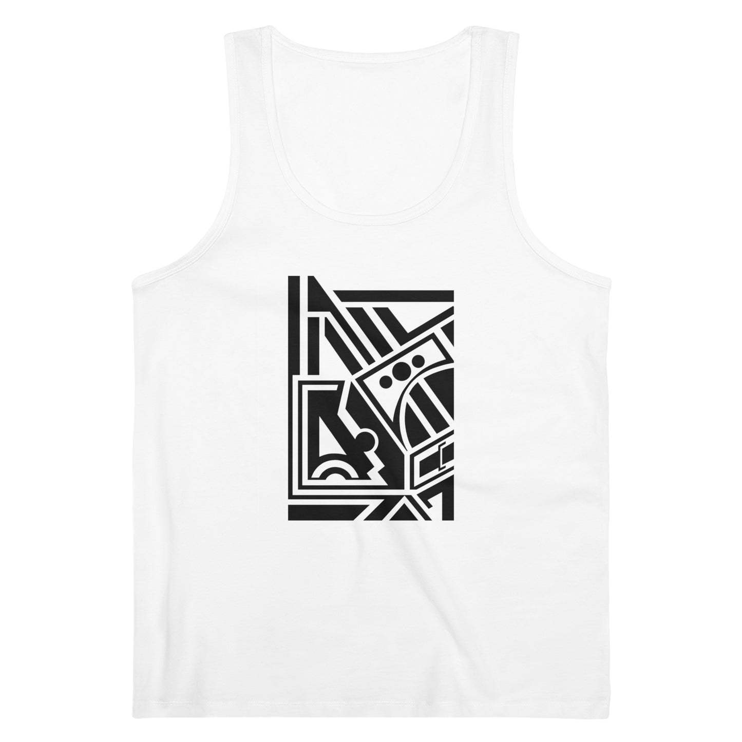 Men's Specter 100% Organic Cotton White Tank Top (Design 2)