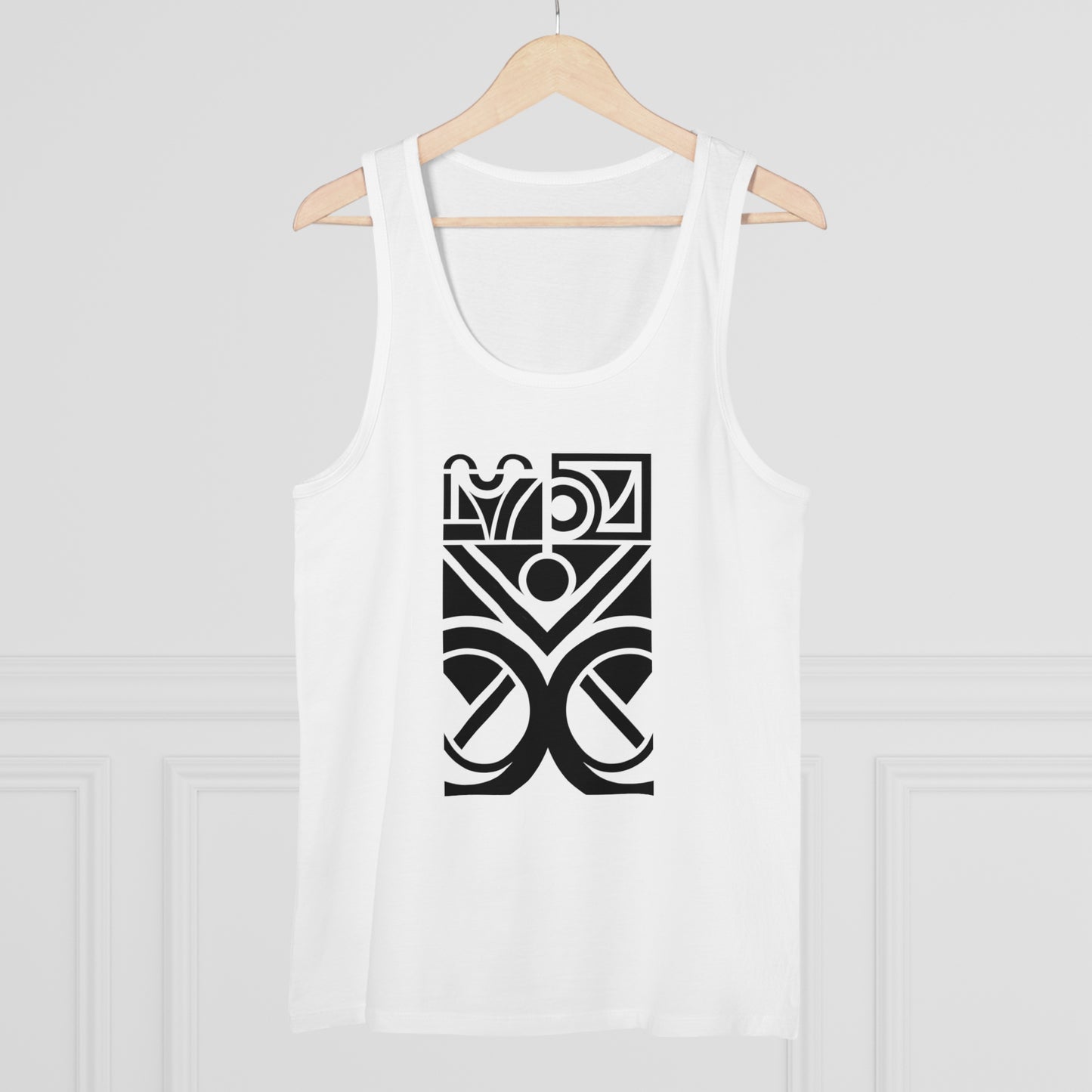 Men's Specter 100% Organic Cotton White Tank Top (Design 27)