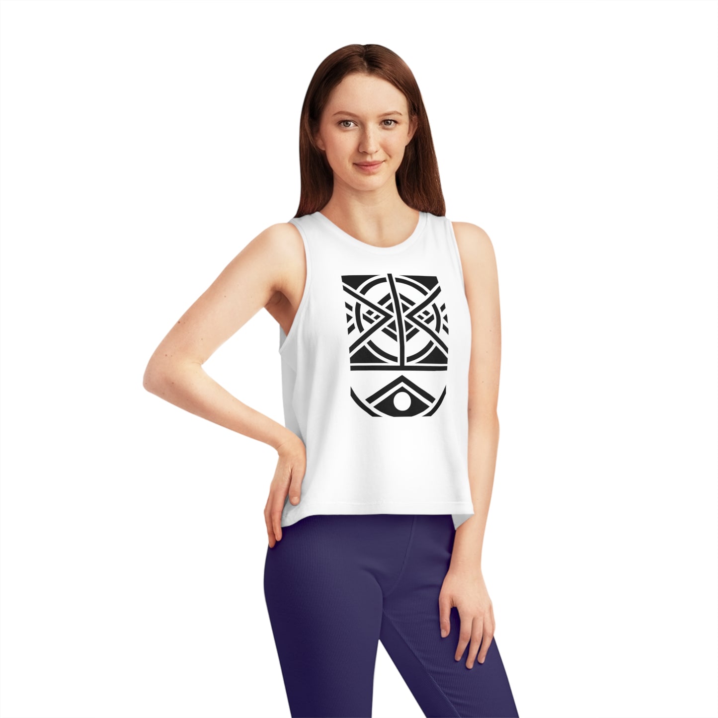 Women's Dancer 100% Organic Cotton Cropped Tank Top (Design 1)