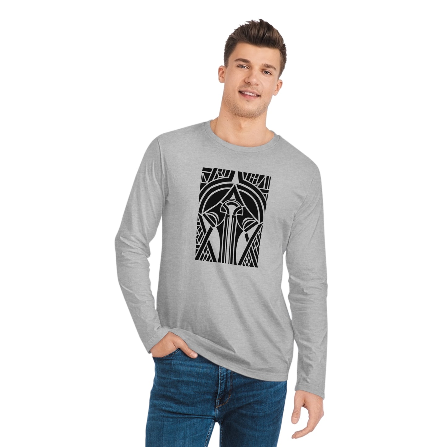 Men's 100% Organic Cotton Sparker Long Sleeve Shirt (Design 25[2])