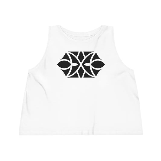 Women's Dancer 100% Organic Cotton Cropped Tank Top (Design 18[2])