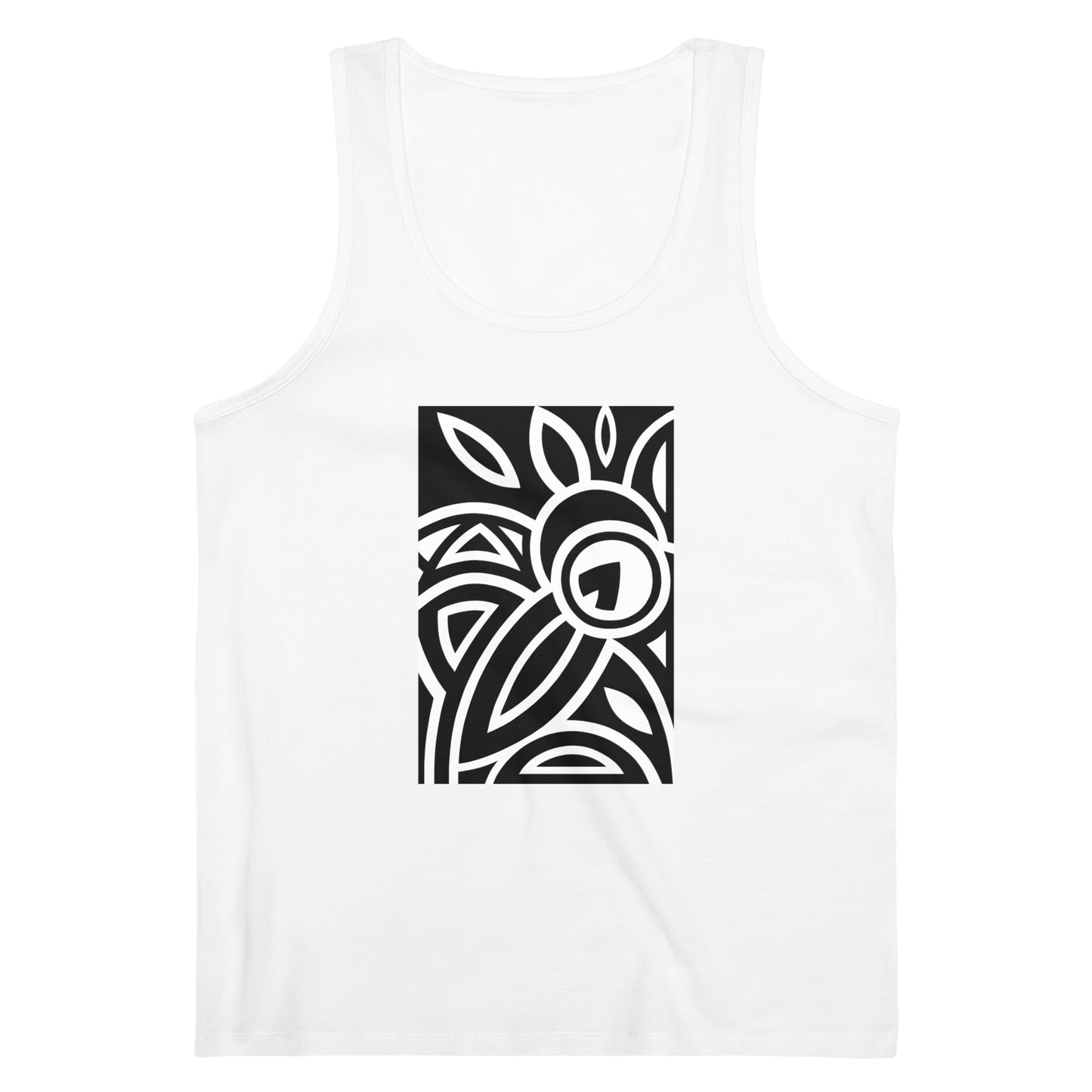 Men's Specter 100% Organic Cotton White Tank Top (Design 23)