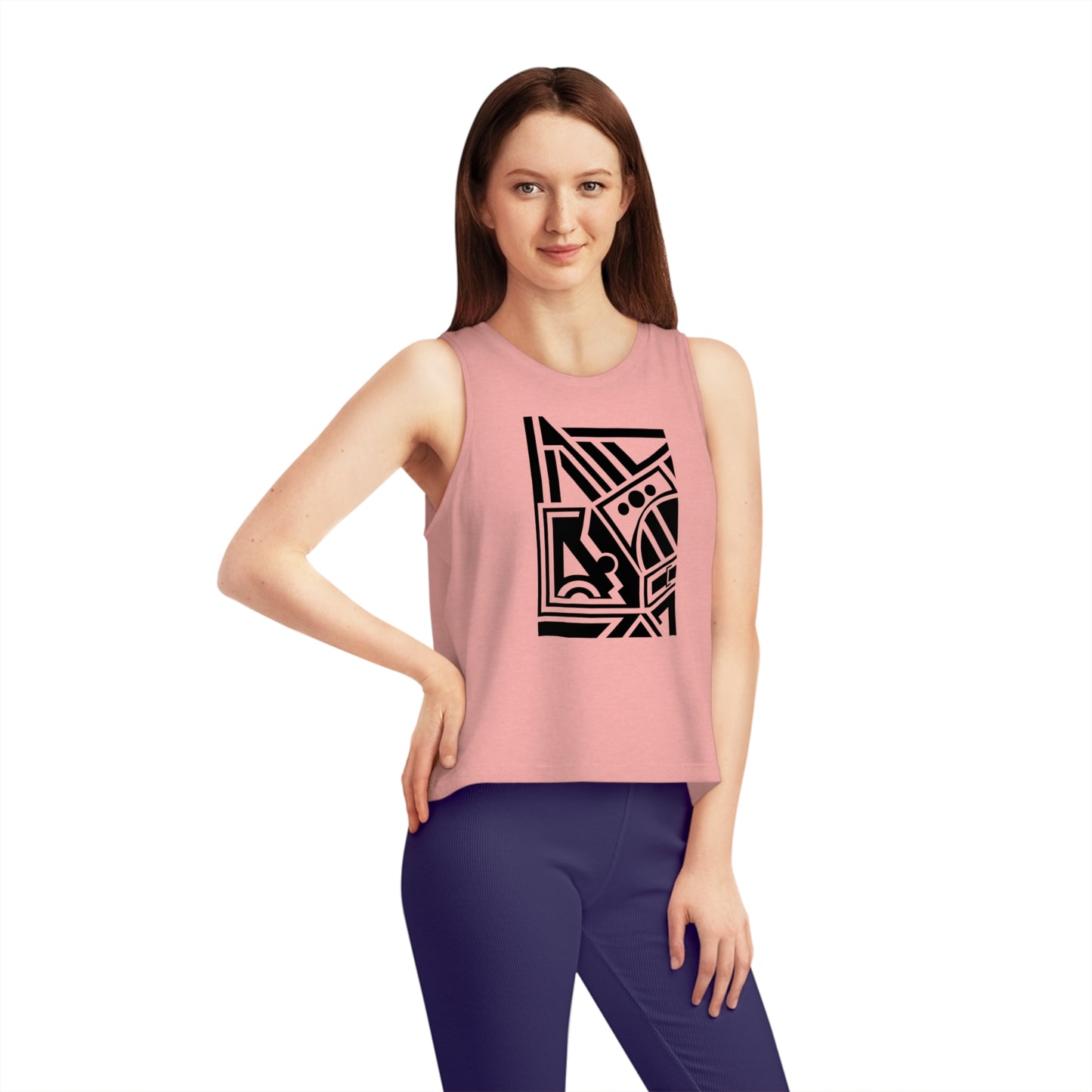 Women's Dancer 100% Organic Cotton Cropped Tank Top (Design 2)