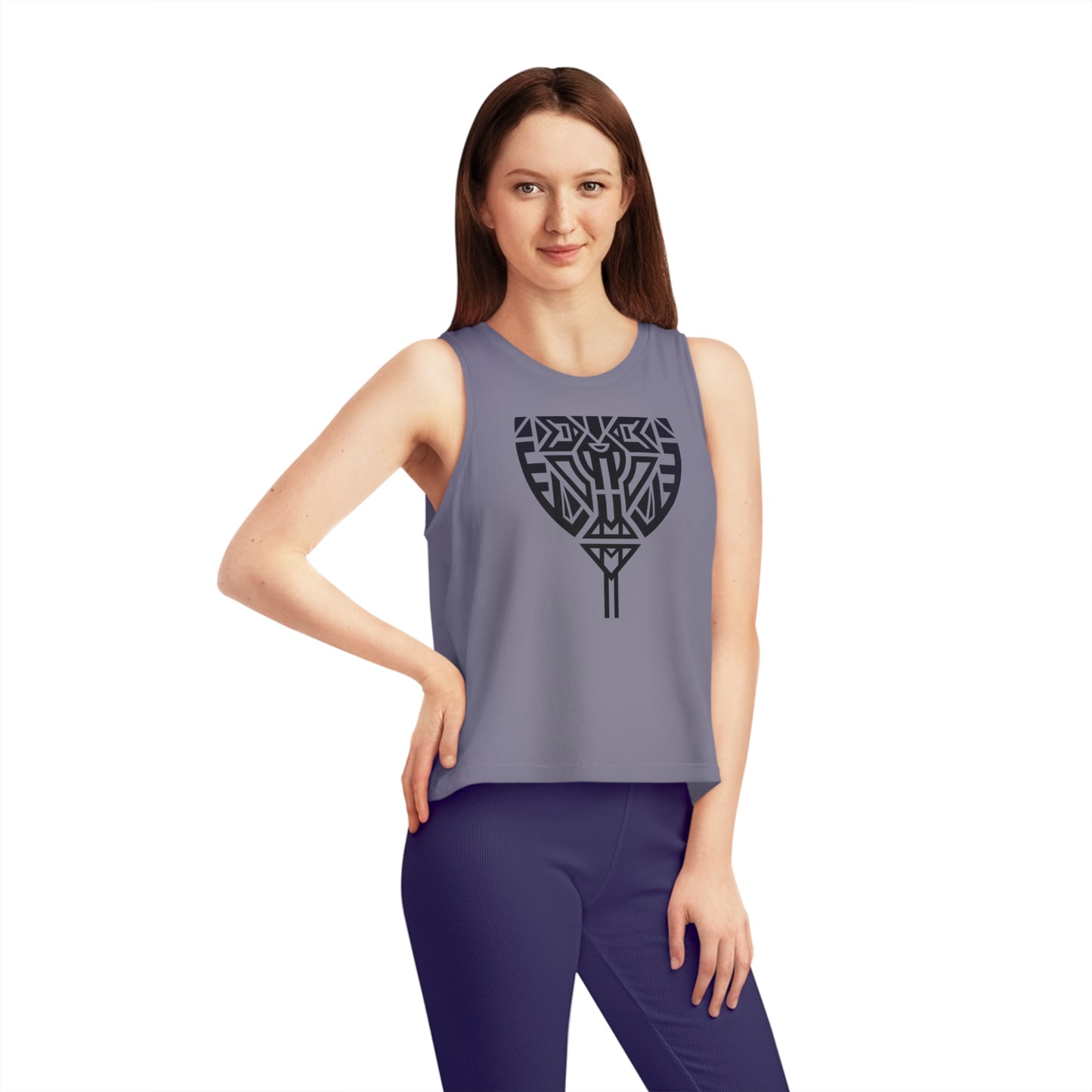 Women's Dancer 100% Organic Cotton Cropped Tank Top (Design 10)