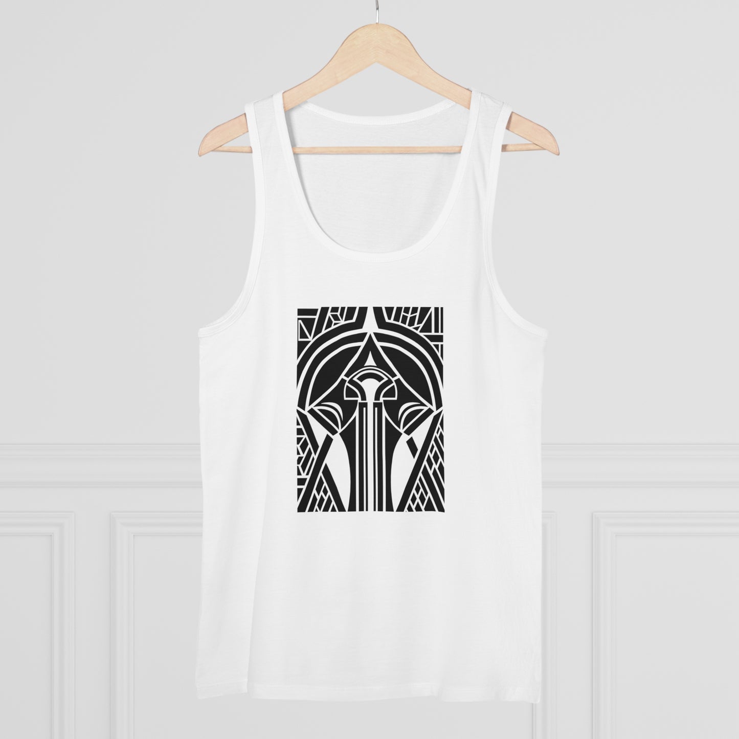 Men's Specter 100% Organic Cotton White Tank Top (Design 25[2])