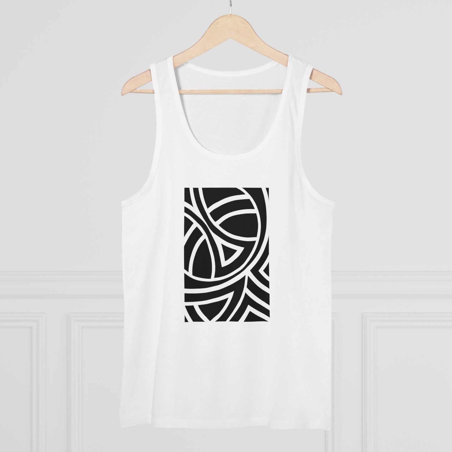 Men's Specter 100% Organic Cotton White Tank Top (Design 4)