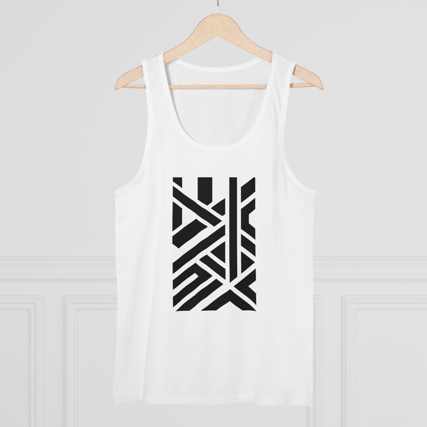 Men's Specter 100% Organic Cotton White Tank Top (Design 7)