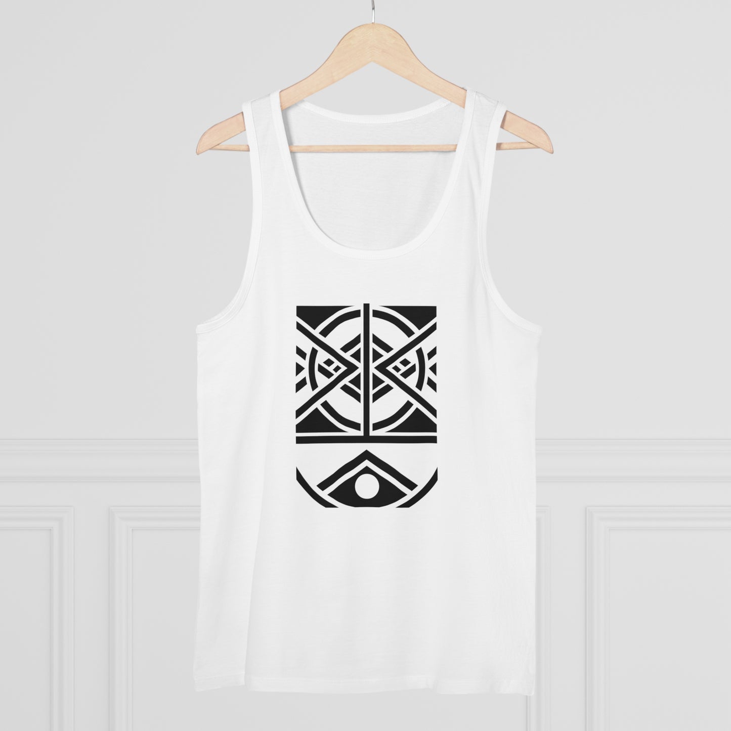 Men's Specter 100% Organic Cotton White Tank Top (Design 1)