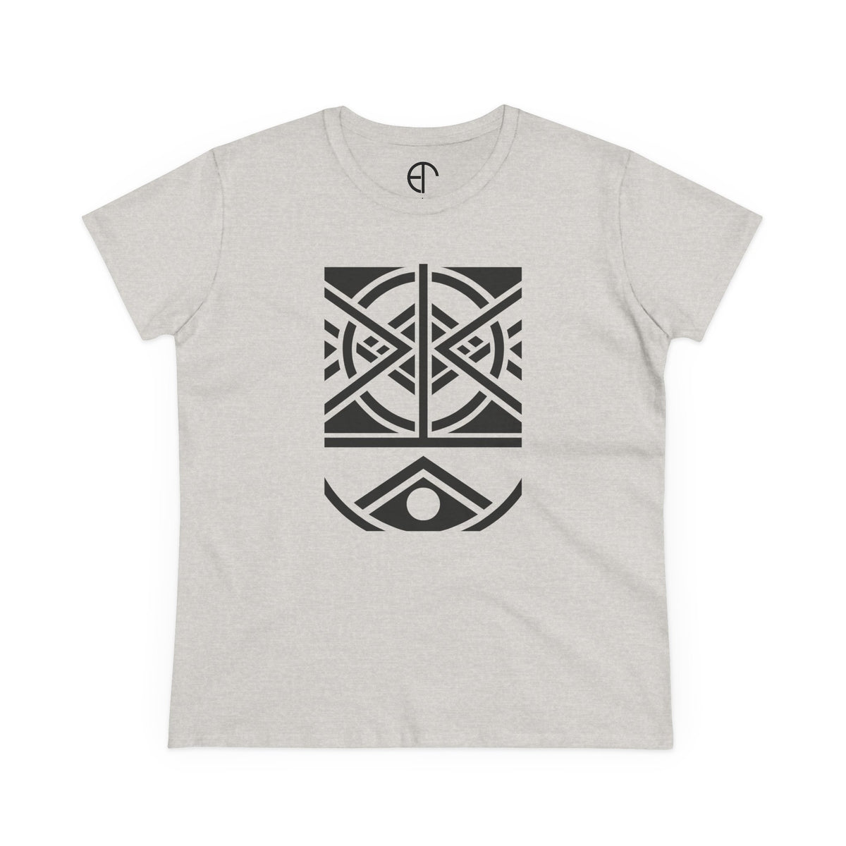 Women's Midweight Cotton T-Shirt - Black Print (Design 1) - NEW