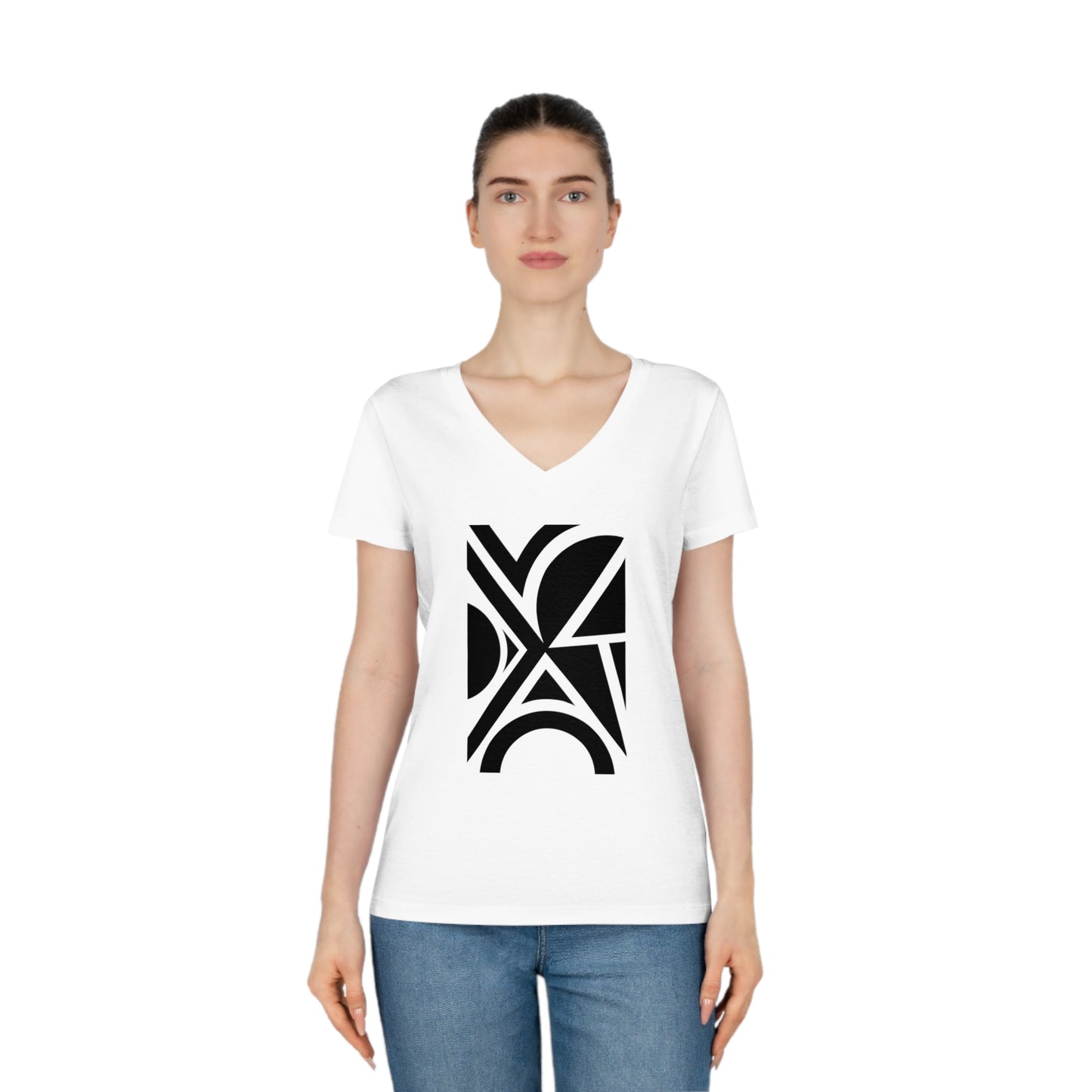 Women's Evoker 100% Organic Cotton V-Neck T-Shirt (Design 5)