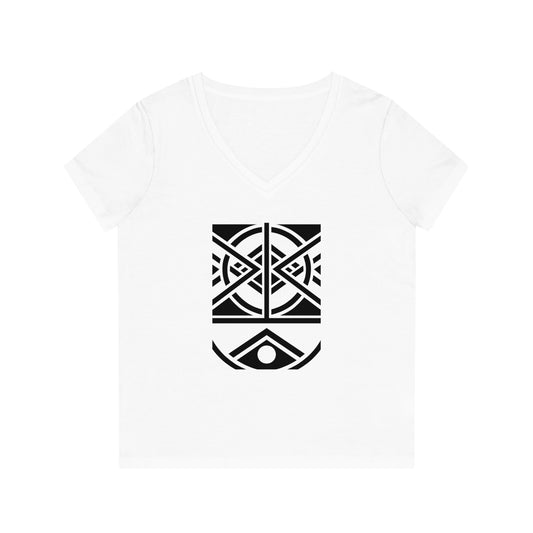 Women's Evoker 100% Cotton V-Neck T-Shirt (Design 1)